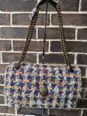 NWT $298 Kurt Geiger XX Large Kensington Tweed Shoulder Bag Flap multi