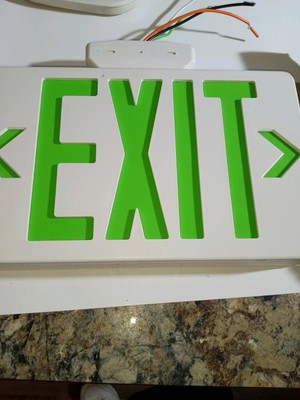 Royal Pacific RXL5GW LED Exit Sign, White with Green Letters