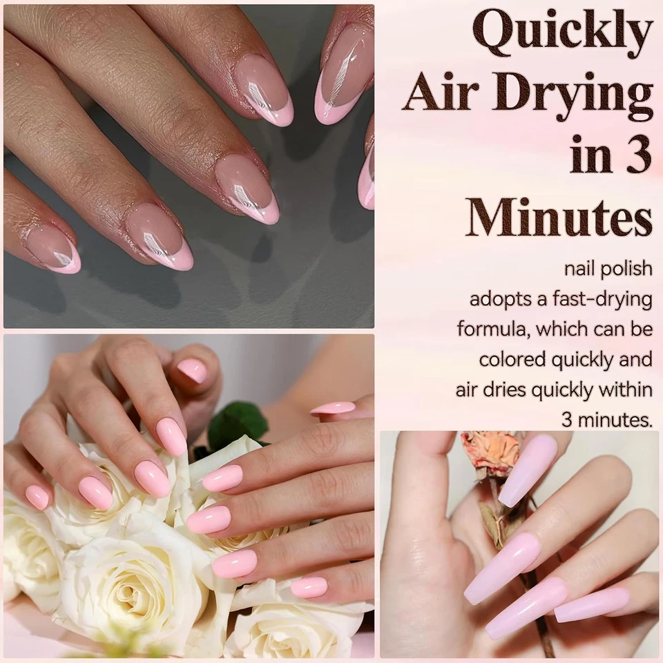 Rosa Nagellack Schnelltrocknend Wasserbasiert Langanhaltend Ungiftig Pink Glänze - Bild 3 von 4