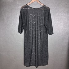 Lace Cardigan Womens Large Kimono Duster Boho Romantic Whimsigoth Black Sheer