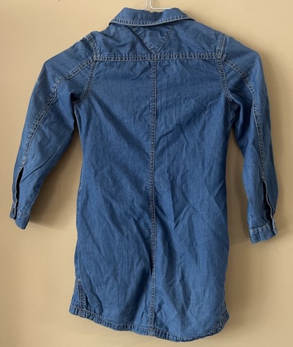 Abito bambina Tommy Hilfiger blu jeans denim manica lunga taglia 7 tasche invecchiato - Foto 8 di 11