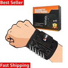 Magnetic Wristband with 15 Strong Magnets for Holding Screws Nails Drill Bits...