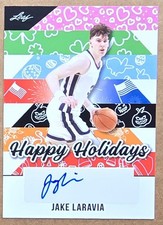 JAKE LARAVIA HAPPY HOLIDAYS AUTOGRAPH CARD - 2025 LEAF BASKETBALL