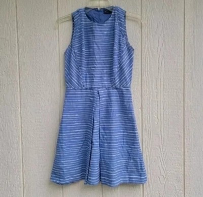 gap striped linen dress Linen-cotton fit & flare stripe dress
