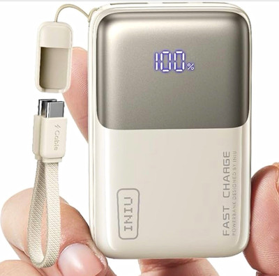 INIU 10000mAh 45W Fast Charge Power Bank 3-Port USB-C GoCord White