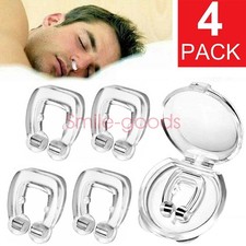 4x Silicone Magnetic Anti Snore Stop Snoring Nose Clip Sleeping Aid Apnea Guard