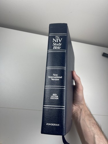 NIV - STUDIENBIBEL, 1985 Zondervan blau gebundenes Leder, roter Buchstabe, indiziert mit Box - Bild 9 von 24