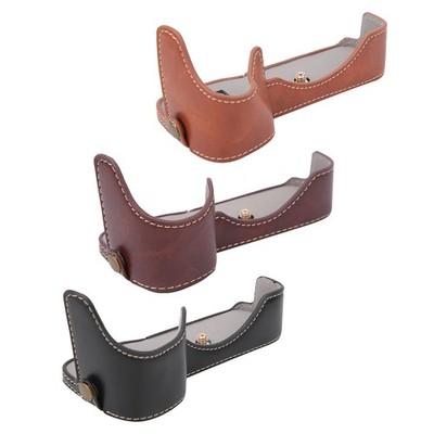 High Quality PU Leather Camera Half Case Grip Bag Protective Bottom Cover For