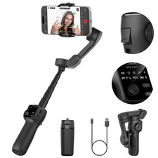 AOCHUAN 3-axis Gimbal Stabilizer for iPhone w/Built-in 7.8' Extension Rod, Sm...