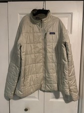 Patagonia Mens Zipped Pockets Long Sleeve Puffer Jacket Size XL Beige