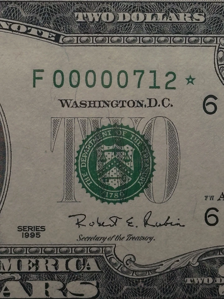 1995-2 DOLLARS STAR NOTE And LOW NUMBERS Very Nice Piece For Your Collection - Image 3 of 4