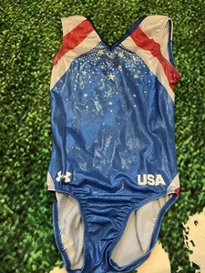 Under Armour Girls' Gymnastics Sleeveless Leotards & Unitards Blue Red White AS