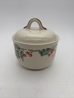 Corelle Coordinates ABUNDANCE Stoneware Creamer Lidded Sugar Bowl EUC
