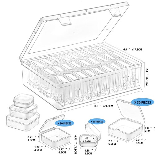 Bead Organizer Box, 91Pcs Small Bead Organizers and Storage Plastic Cases, Mi... - Picture 2 of 8