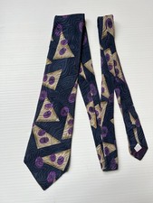 Vintage Savvy 100% Silk Geometric Abstract Print Necktie USA Made