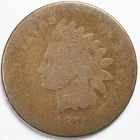 1875 Indian Head Penny Cent About Good (AG)