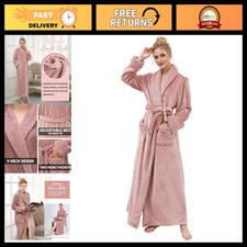 Cozy Plush Fleece Bathrobe for Women - Premium Long Warm Robes, Soft Comfortab