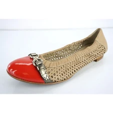 Attilio Giusti Leombruni AGLNude Leather Cap Toe Ballet Flats Size 35.5 New $335