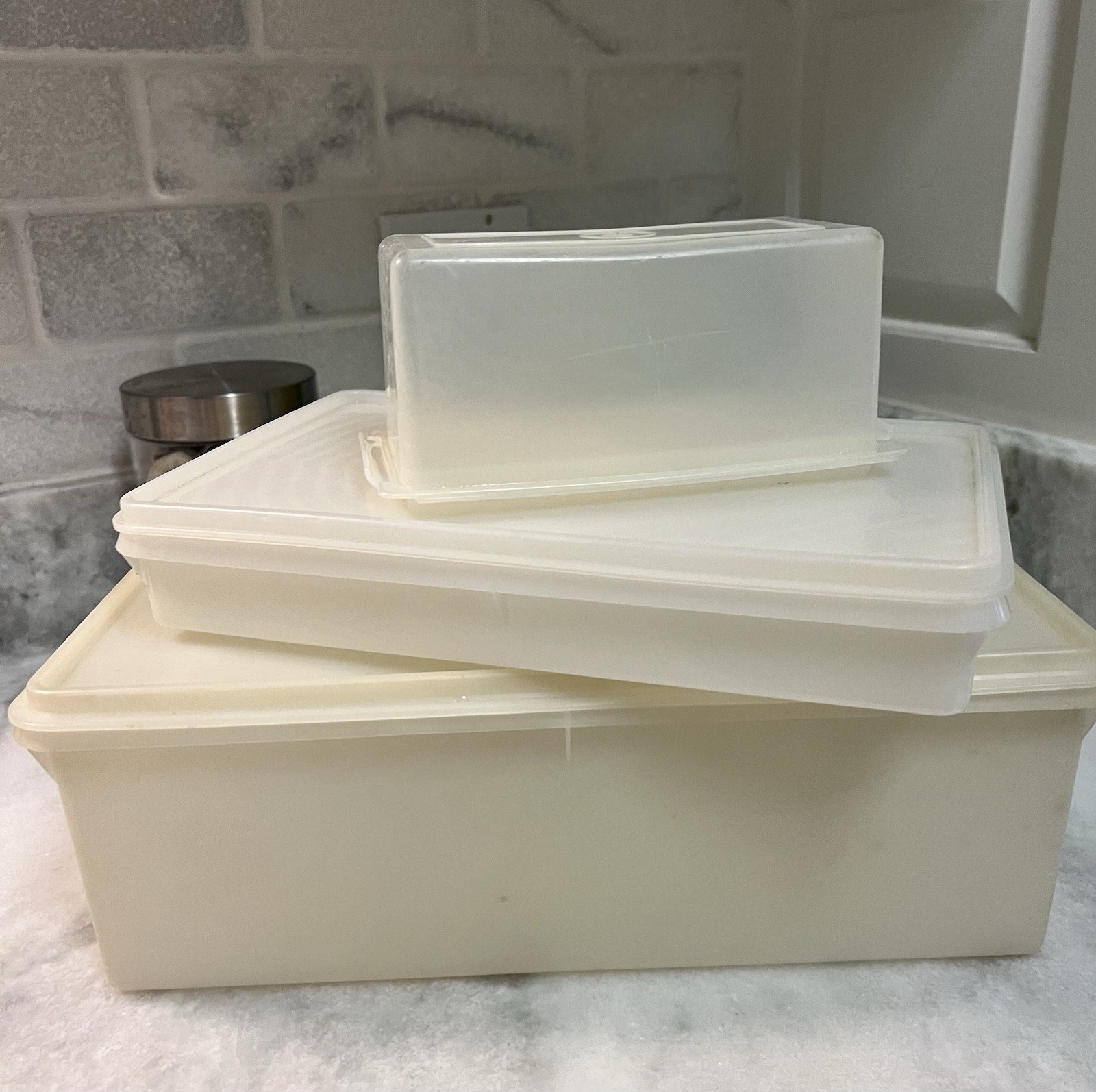 Tupperware Food Storage 3 Pieces with Lids Assorted Sizes