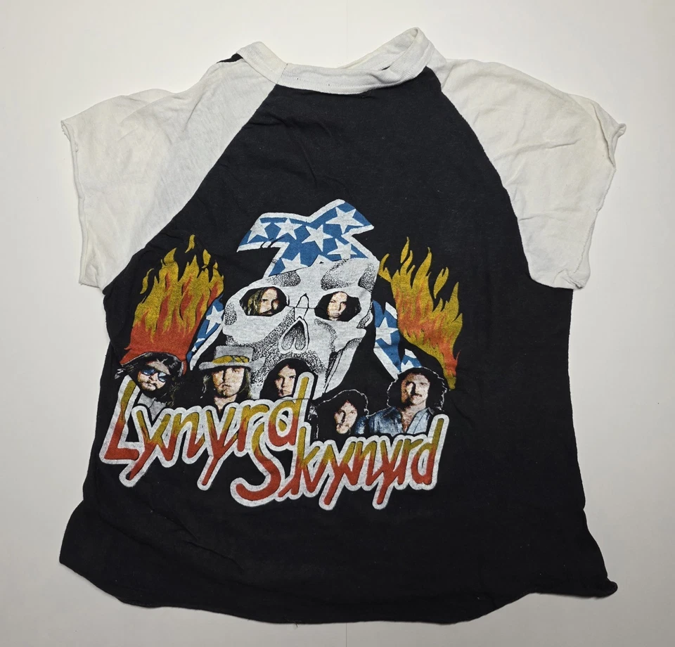 Vintage Lynyrd Skynyrd Shirt 70s Rock Band Concert Tour Skull And Cowboy - Image 2 of 4