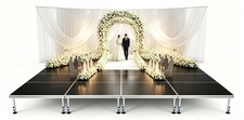 4x4ft Portable Stage w/Height Adjust Riser 24"-40" Platform Modular System Stage