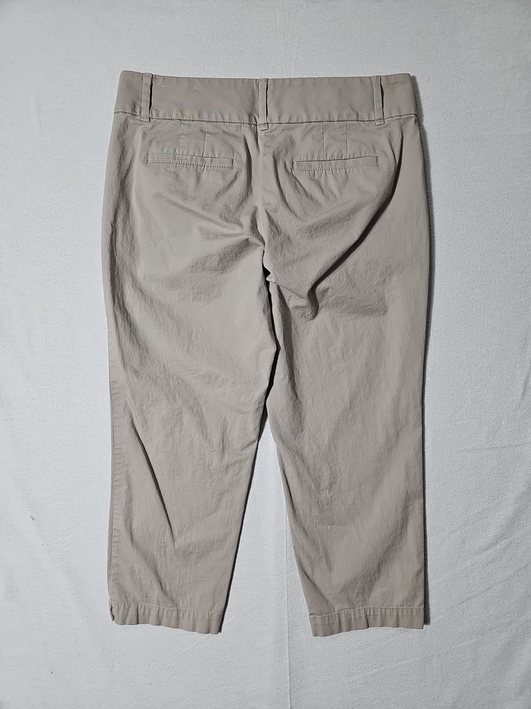 LOFT Outlet Origional Crop Pants Khaki Womens Size 8 Mid-Rise Slit Hem image 9