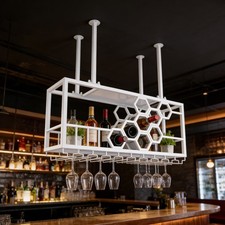 Metal Ceiling Wine Rack Hanging Wine Rack Hanging Wine Bottle Holder 100cm