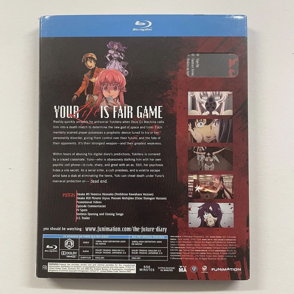 The Future Diary - The Complete Series Blu-ray 2015 Funimation W/ Slipcover - Image 2 of 4