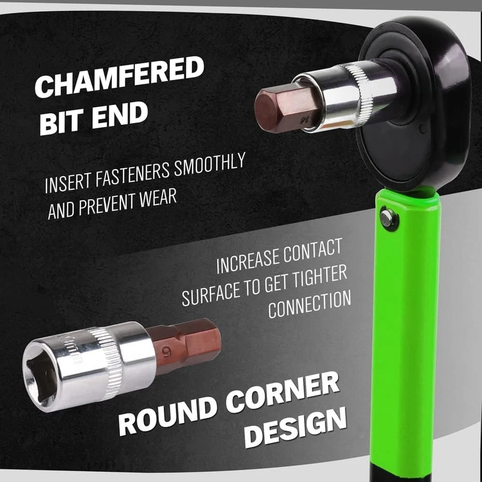 Juego de enchufes Allen de 32 piezas de brocas hexagonales SAE y métricas de 1/4"" 3/8' 1/2"" juego de enchufes de accionamiento S2 Foto 3 de 4