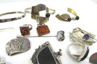 Vintage Modernist MCM 1970's STERLING SILVER MIXED METALS Bracelets Earrings — photo 2