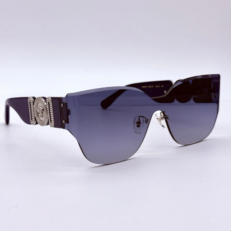 Gafas de sol Versace para hombre de lujo sin montura azules con una templo de 145 mm Foto 2 de 4