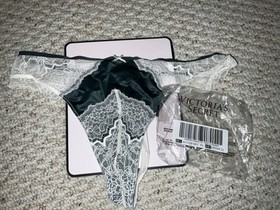 Victoria Secret DREAM ANGELS Corded Thong Panty XL Green Lace Christmas