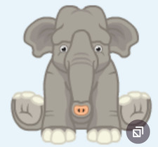 Webkinz Signature Endangered Asian Elephant WKSE3000 calf rhino Virtual code msg