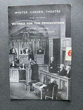 1953 Witness For the Prosecution Programme Agatha Christie Winter Garden Theatre