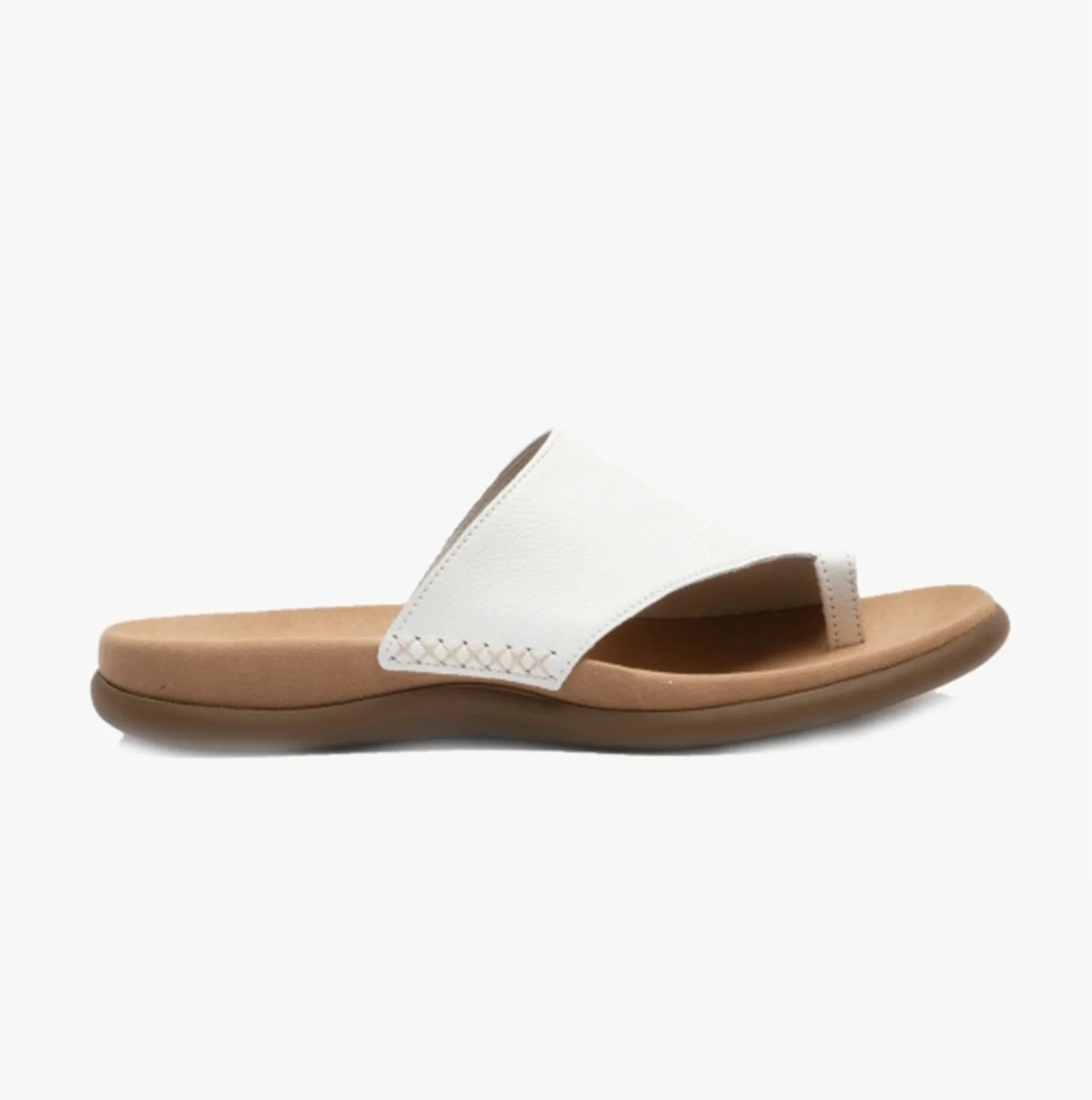 Gabor Lanzarote Womens Leather Slip-On Breathable Casual White Sandals