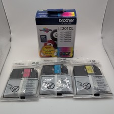Genuine Brother LC201CL Cyan Magenta Yellow 3PK Ink Cartridges Exp 11/2025