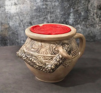 Movic ELDEN RING Alexander Lidded Mug Cup 4.1'' with lid Ceramic Official Japan 