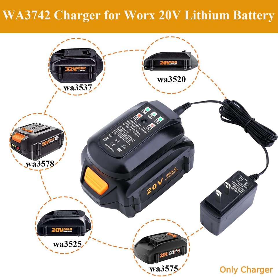 Kekepowtobat Compatible Avec Chargeur De Batterie Worx 20 V