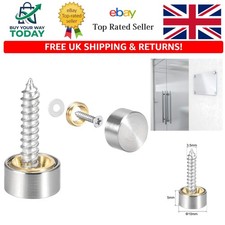 Stylish 10mm Screws with Brushed Finish - Ideal for Mirrors & Furniture - 2pcs