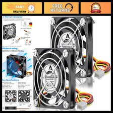 60mm x 15mm 3-Pin DC Brushless Cooling Fans - Quiet Slim Design, 2-Pack for PC,