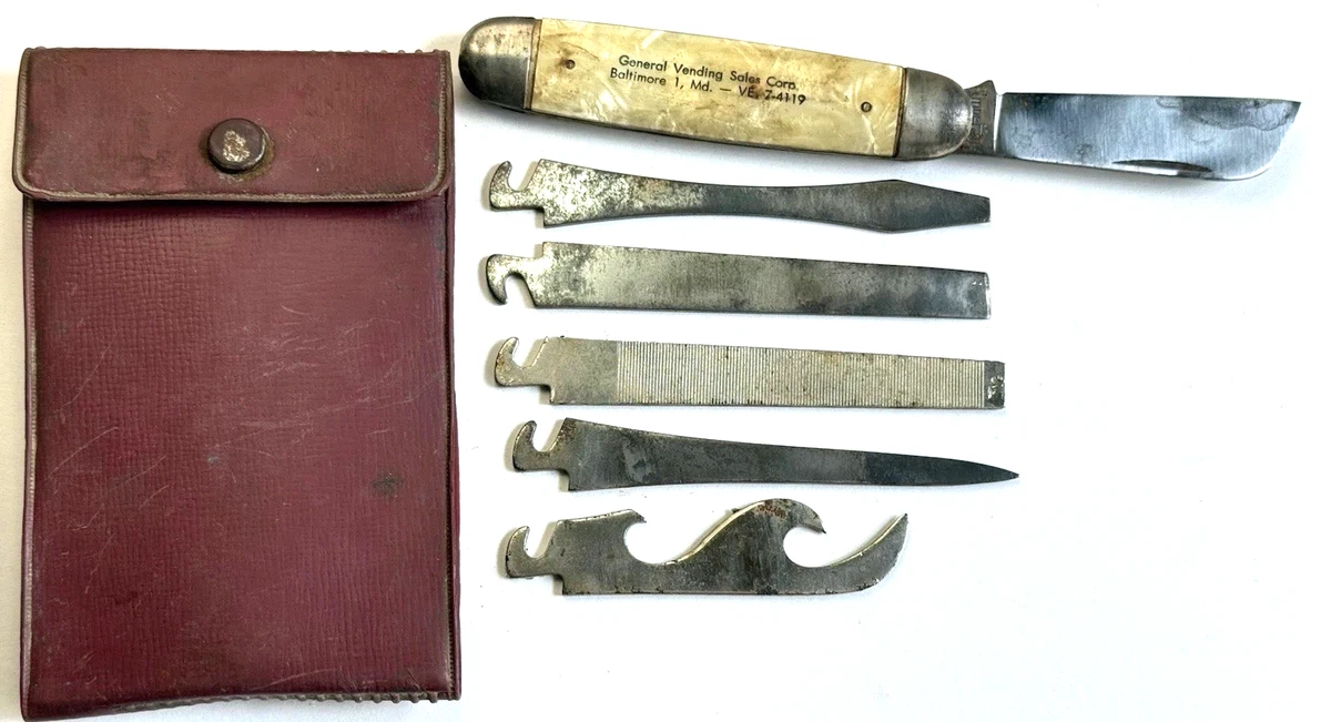 Knife Tool Kit In Collectible Vintage Factory Manufactured Folding