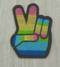 Rainbow Hippie Peace Sign Sew On Patch Iron On