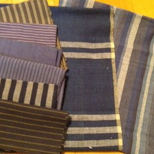 Enshu Cotton Striped Indigo Fabric Vintage 4m Plus Timeworn Remnant Rare