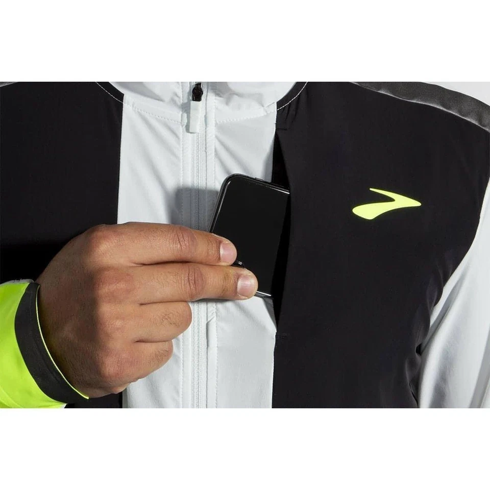 Chaqueta Brooks Hombre Carbonite 211353030 Gris Hielo/Negro/Vida Nocturna Talla Grande Foto 4 de 4