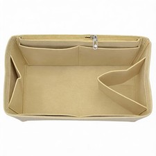 Purse Organizer Insert Felt Bag Handbag Tote Shaper Soft Beige Small Size