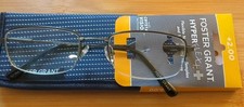 2.00 Foster Grant Hyper Flexx Reading Glasses +2.00 Gun Gunmetal