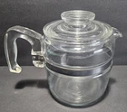 VINTAGE PYREX FLAMEWARE GLASS 4-6 CUP PERCOLATOR COFFEE POT # 7754 & LID ONLY!