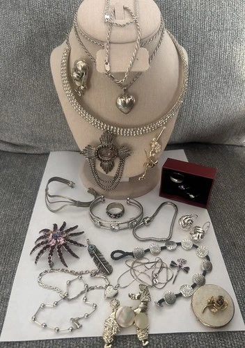 Vintage Jewelry Lot Sterling Silver And Quality Costume 26  Pieces
