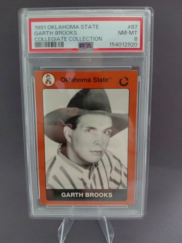 Garth Brooks Vintage Oklahoma State Collegiate Collection #87 Football Card PSA8