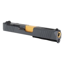 Complete Slide for Glock 19 Gen 3 - Sniper Grey Slide - Gold Ported Barrel